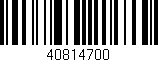 Código de barras (EAN, GTIN, SKU, ISBN): '40814700'
