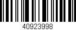 Código de barras (EAN, GTIN, SKU, ISBN): '40923998'