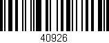 Código de barras (EAN, GTIN, SKU, ISBN): '40926'