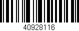 Código de barras (EAN, GTIN, SKU, ISBN): '40928116'
