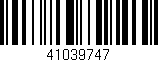 Código de barras (EAN, GTIN, SKU, ISBN): '41039747'