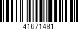 Código de barras (EAN, GTIN, SKU, ISBN): '41671481'