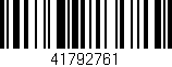 Código de barras (EAN, GTIN, SKU, ISBN): '41792761'
