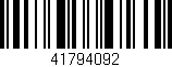 Código de barras (EAN, GTIN, SKU, ISBN): '41794092'