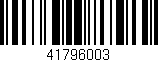 Código de barras (EAN, GTIN, SKU, ISBN): '41796003'
