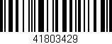 Código de barras (EAN, GTIN, SKU, ISBN): '41803429'