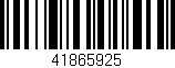 Código de barras (EAN, GTIN, SKU, ISBN): '41865925'