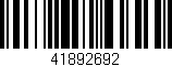 Código de barras (EAN, GTIN, SKU, ISBN): '41892692'