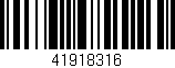 Código de barras (EAN, GTIN, SKU, ISBN): '41918316'