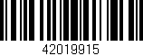 Código de barras (EAN, GTIN, SKU, ISBN): '42019915'