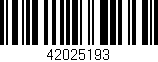 Código de barras (EAN, GTIN, SKU, ISBN): '42025193'