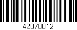 Código de barras (EAN, GTIN, SKU, ISBN): '42070012'