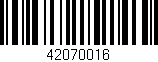 Código de barras (EAN, GTIN, SKU, ISBN): '42070016'