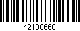Código de barras (EAN, GTIN, SKU, ISBN): '42100668'