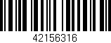 Código de barras (EAN, GTIN, SKU, ISBN): '42156316'