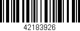 Código de barras (EAN, GTIN, SKU, ISBN): '42183926'