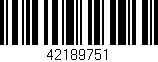Código de barras (EAN, GTIN, SKU, ISBN): '42189751'