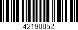 Código de barras (EAN, GTIN, SKU, ISBN): '42190052'