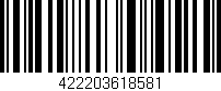Código de barras (EAN, GTIN, SKU, ISBN): '422203618581'