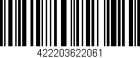 Código de barras (EAN, GTIN, SKU, ISBN): '422203622061'