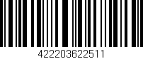 Código de barras (EAN, GTIN, SKU, ISBN): '422203622511'