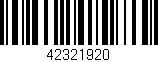 Código de barras (EAN, GTIN, SKU, ISBN): '42321920'