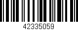 Código de barras (EAN, GTIN, SKU, ISBN): '42335059'