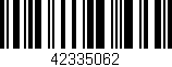 Código de barras (EAN, GTIN, SKU, ISBN): '42335062'