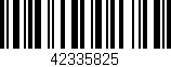 Código de barras (EAN, GTIN, SKU, ISBN): '42335825'