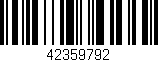 Código de barras (EAN, GTIN, SKU, ISBN): '42359792'