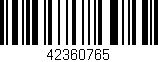 Código de barras (EAN, GTIN, SKU, ISBN): '42360765'