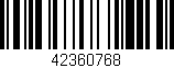 Código de barras (EAN, GTIN, SKU, ISBN): '42360768'