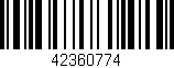 Código de barras (EAN, GTIN, SKU, ISBN): '42360774'