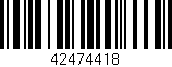 Código de barras (EAN, GTIN, SKU, ISBN): '42474418'