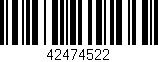 Código de barras (EAN, GTIN, SKU, ISBN): '42474522'