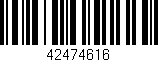 Código de barras (EAN, GTIN, SKU, ISBN): '42474616'