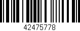 Código de barras (EAN, GTIN, SKU, ISBN): '42475778'
