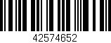 Código de barras (EAN, GTIN, SKU, ISBN): '42574652'