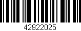 Código de barras (EAN, GTIN, SKU, ISBN): '42922025'