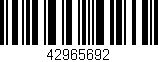 Código de barras (EAN, GTIN, SKU, ISBN): '42965692'