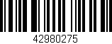 Código de barras (EAN, GTIN, SKU, ISBN): '42980275'