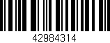 Código de barras (EAN, GTIN, SKU, ISBN): '42984314'