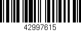 Código de barras (EAN, GTIN, SKU, ISBN): '42997615'