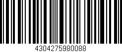 Código de barras (EAN, GTIN, SKU, ISBN): '4304275980088'