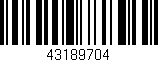 Código de barras (EAN, GTIN, SKU, ISBN): '43189704'