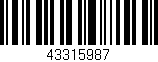 Código de barras (EAN, GTIN, SKU, ISBN): '43315987'