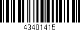 Código de barras (EAN, GTIN, SKU, ISBN): '43401415'