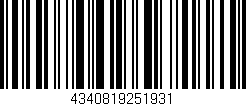 Código de barras (EAN, GTIN, SKU, ISBN): '4340819251931'