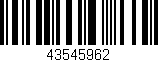 Código de barras (EAN, GTIN, SKU, ISBN): '43545962'