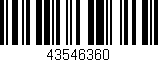 Código de barras (EAN, GTIN, SKU, ISBN): '43546360'